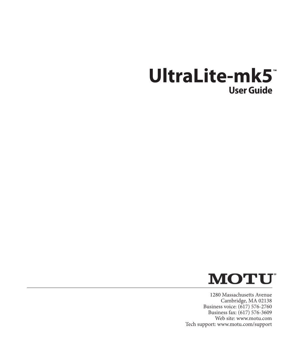 Ultralite-Mk5 User Guide