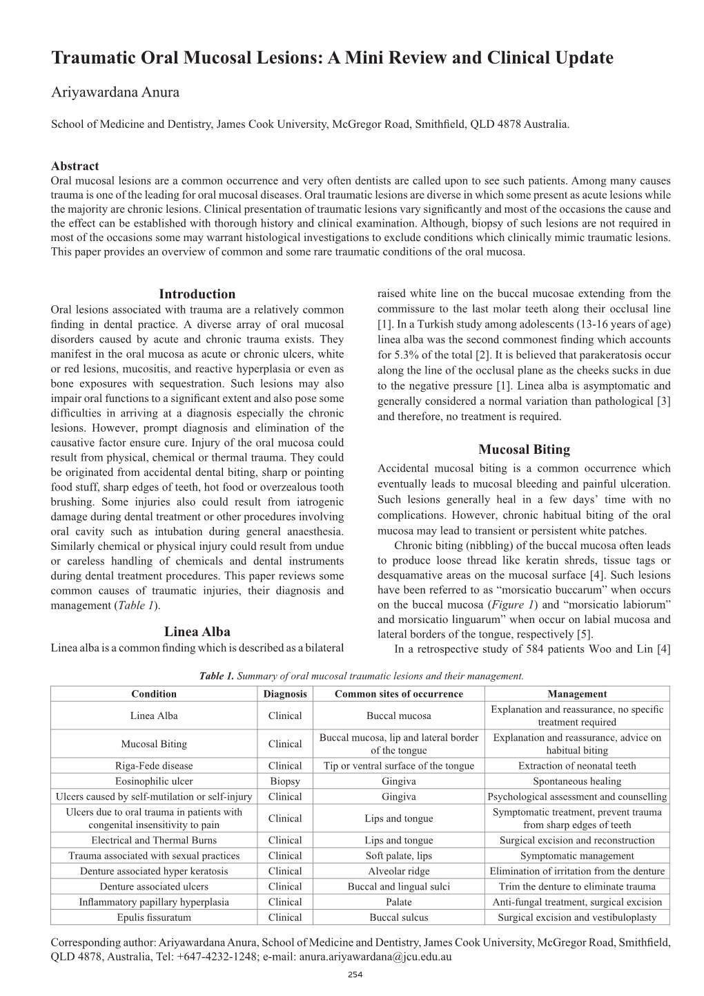 Traumatic Oral Mucosal Lesions: a Mini Review and Clinical Update