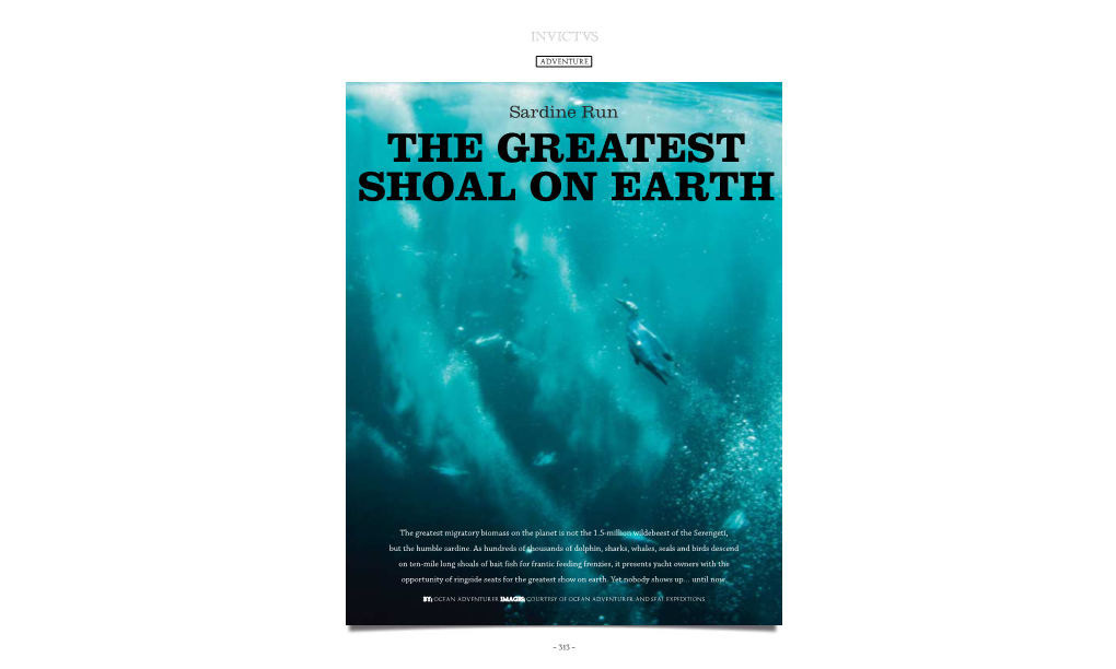 The Greatest Shoal on Earth