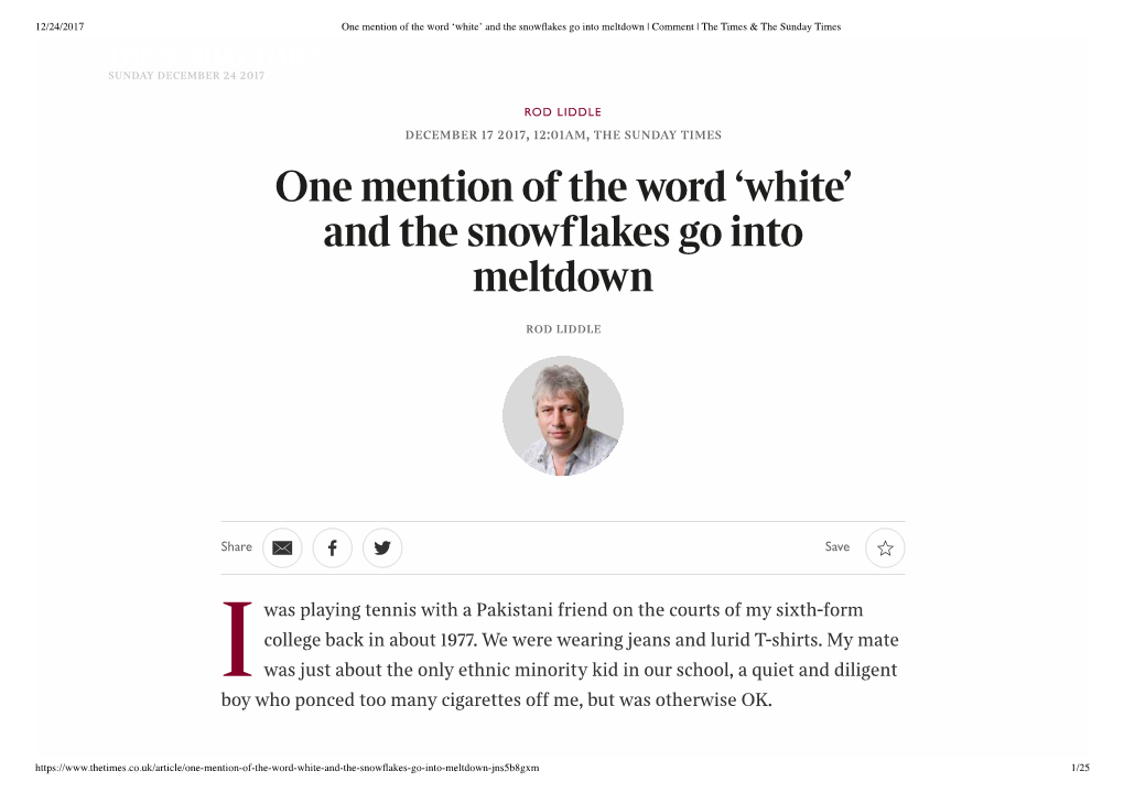 One Mention of the Word 'White' and The...Comment