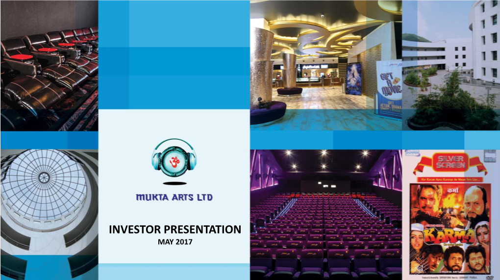 Investor Presentation May 2017 Disclaimer