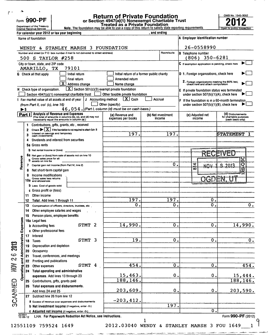 Form 990-PF Return of Private Foundation