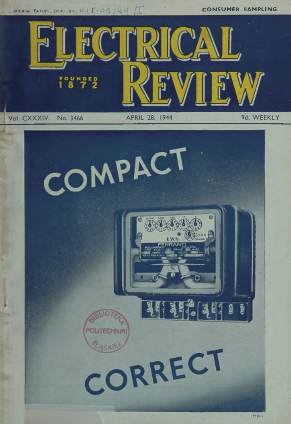 CONSUMER SAMPLING Ii Electrical Review April 2 8 , 1 9 4 4 PRIDE & PREJUDICE