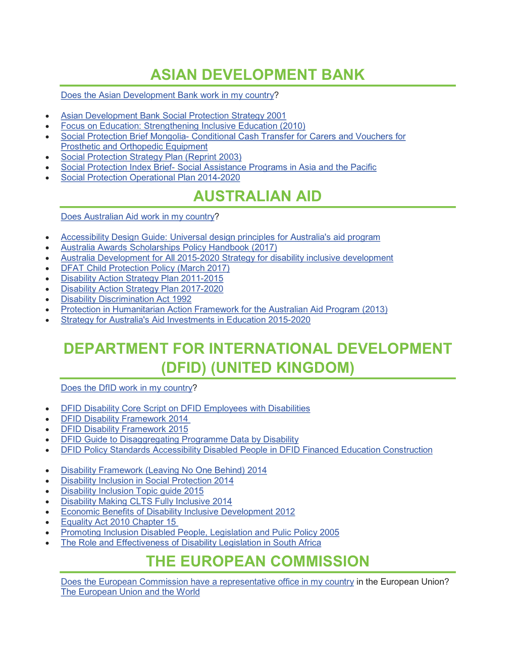 Asian Development Bank Australian Aid Department