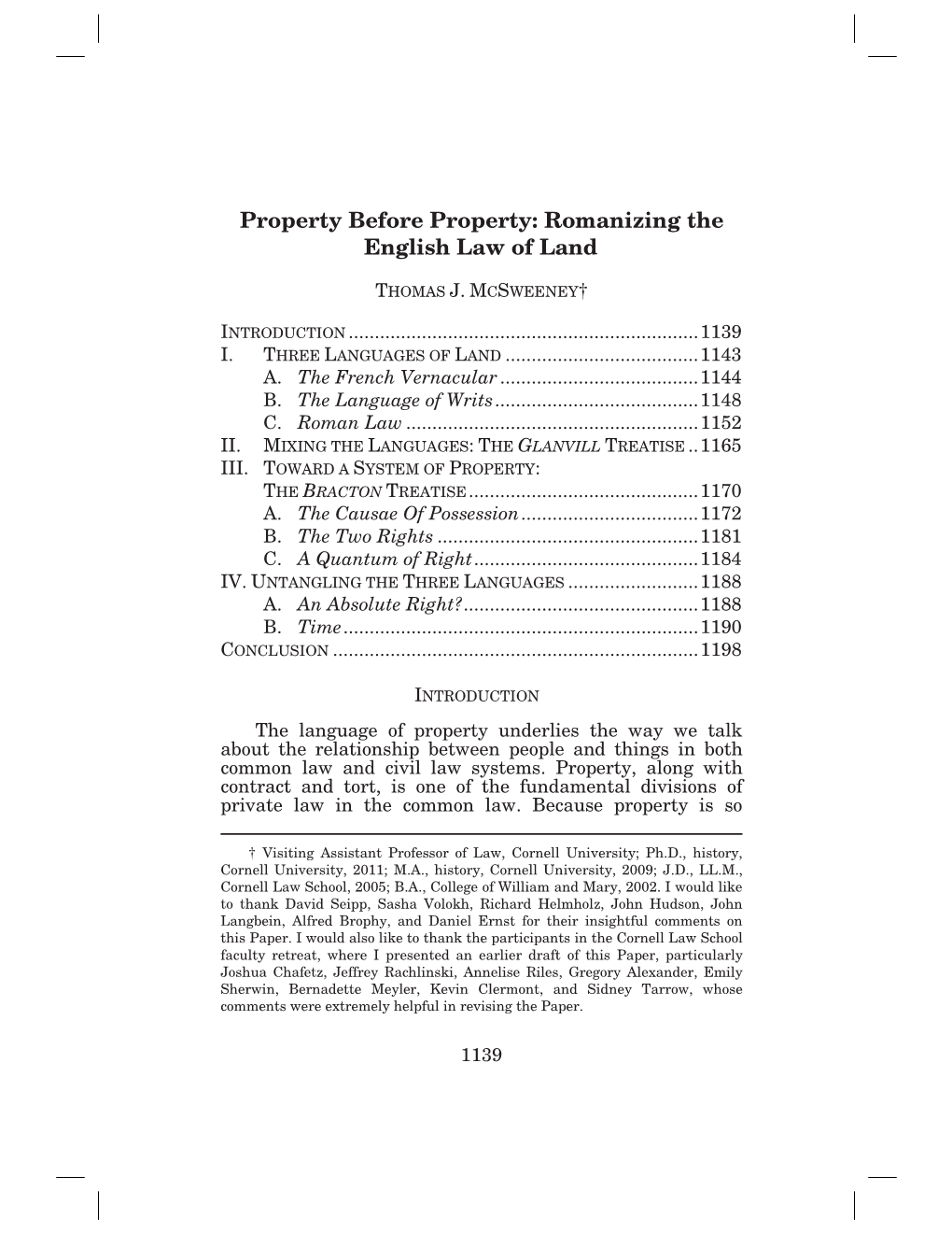 Property Before Property: Romanizing the English Law of Land