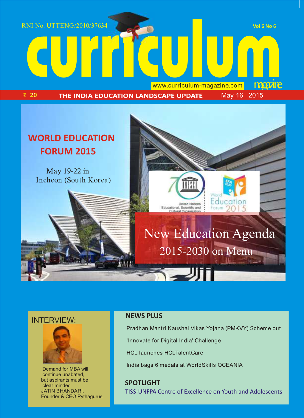 New Education Agenda 2015-2030 on Menu NEWS PLUS