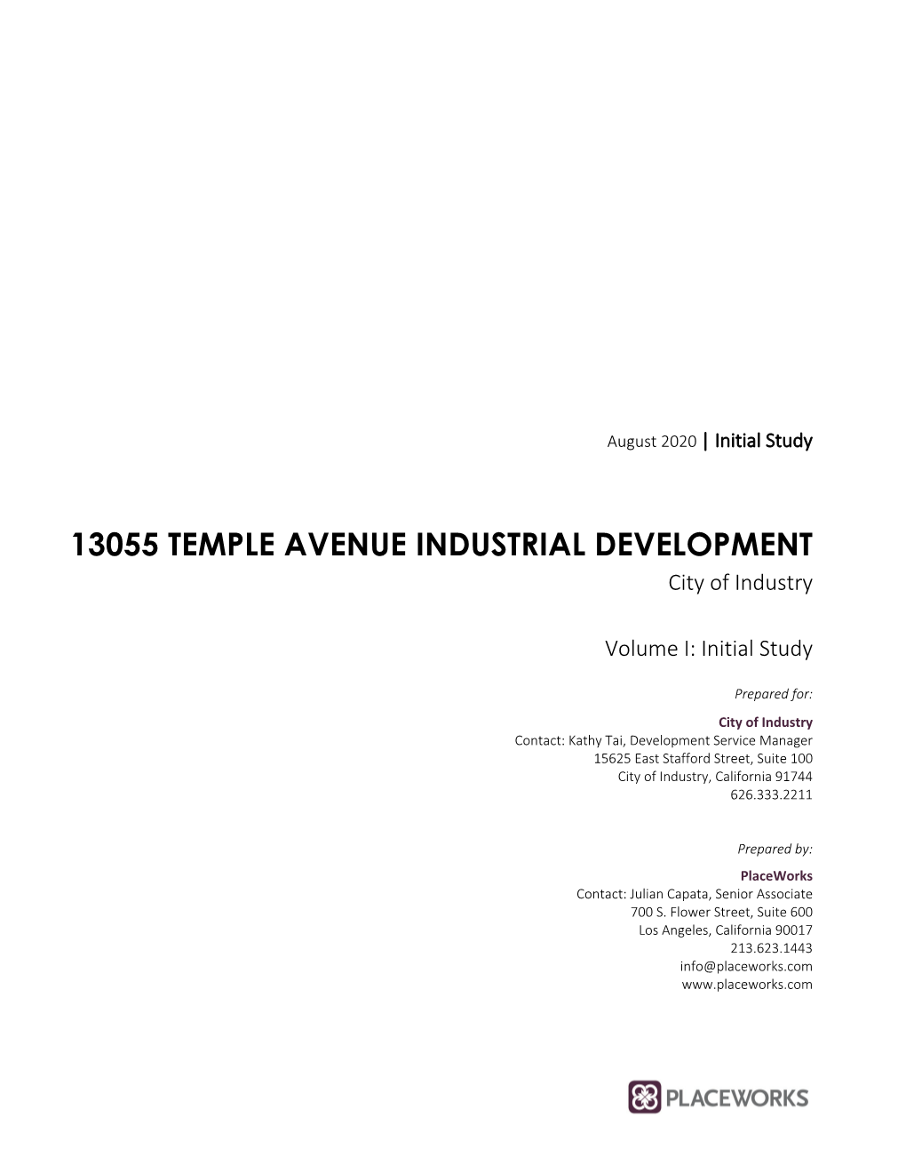 13055 TEMPLE AVENUE INDUSTRIAL DEVELOPMENT City of Industry