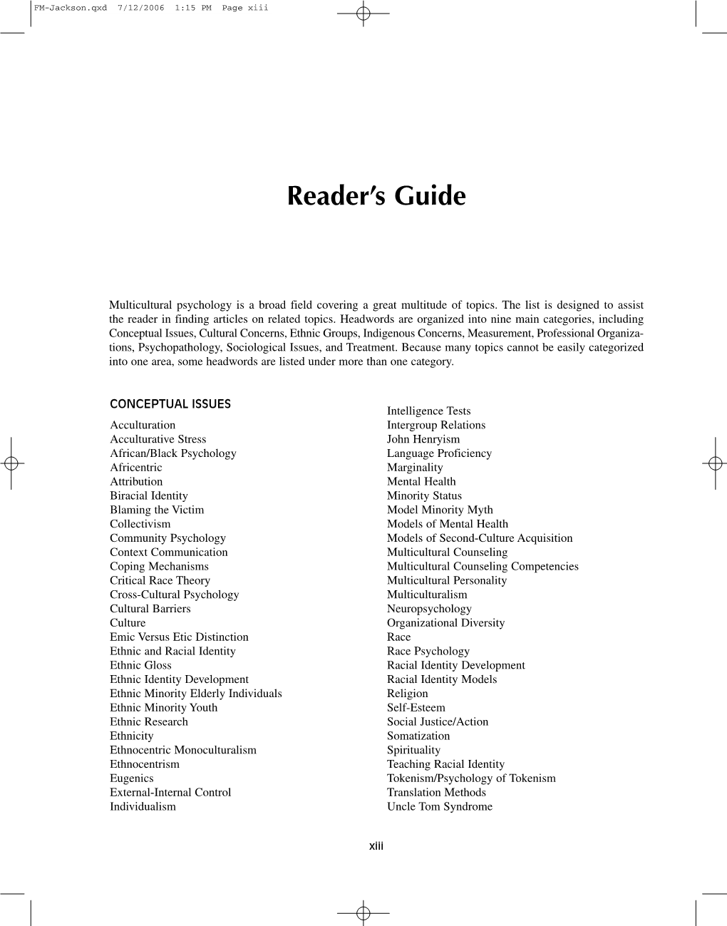 Reader's Guide