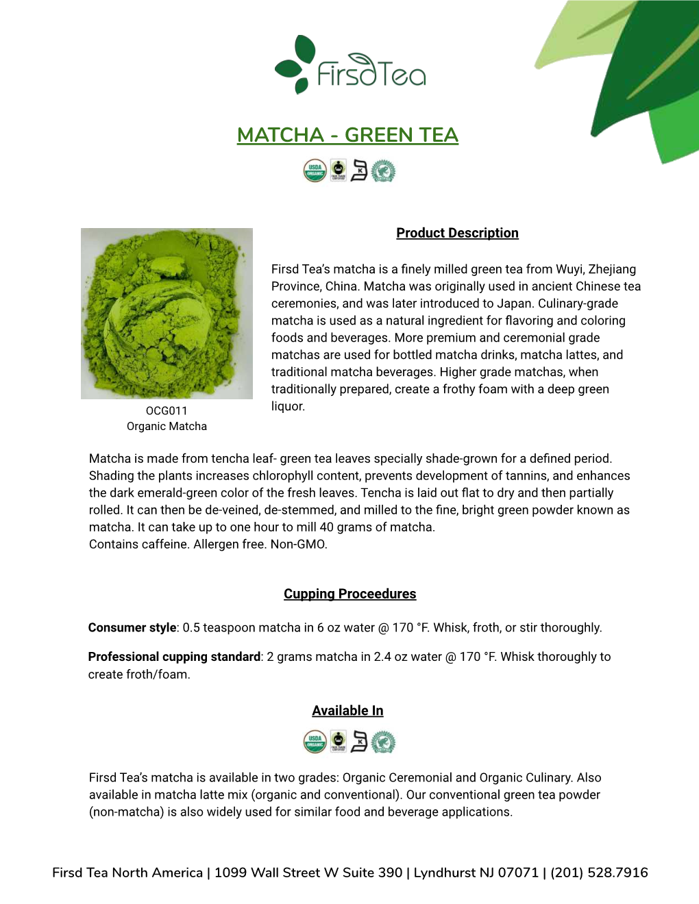 Matcha - Green Tea