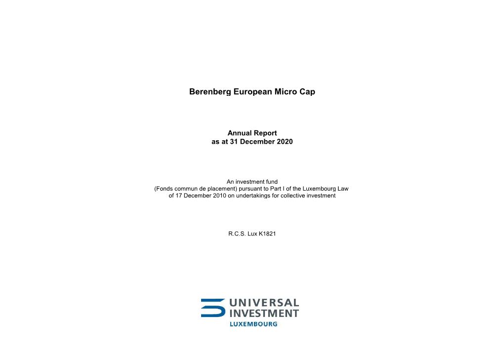 Berenberg European Micro Cap
