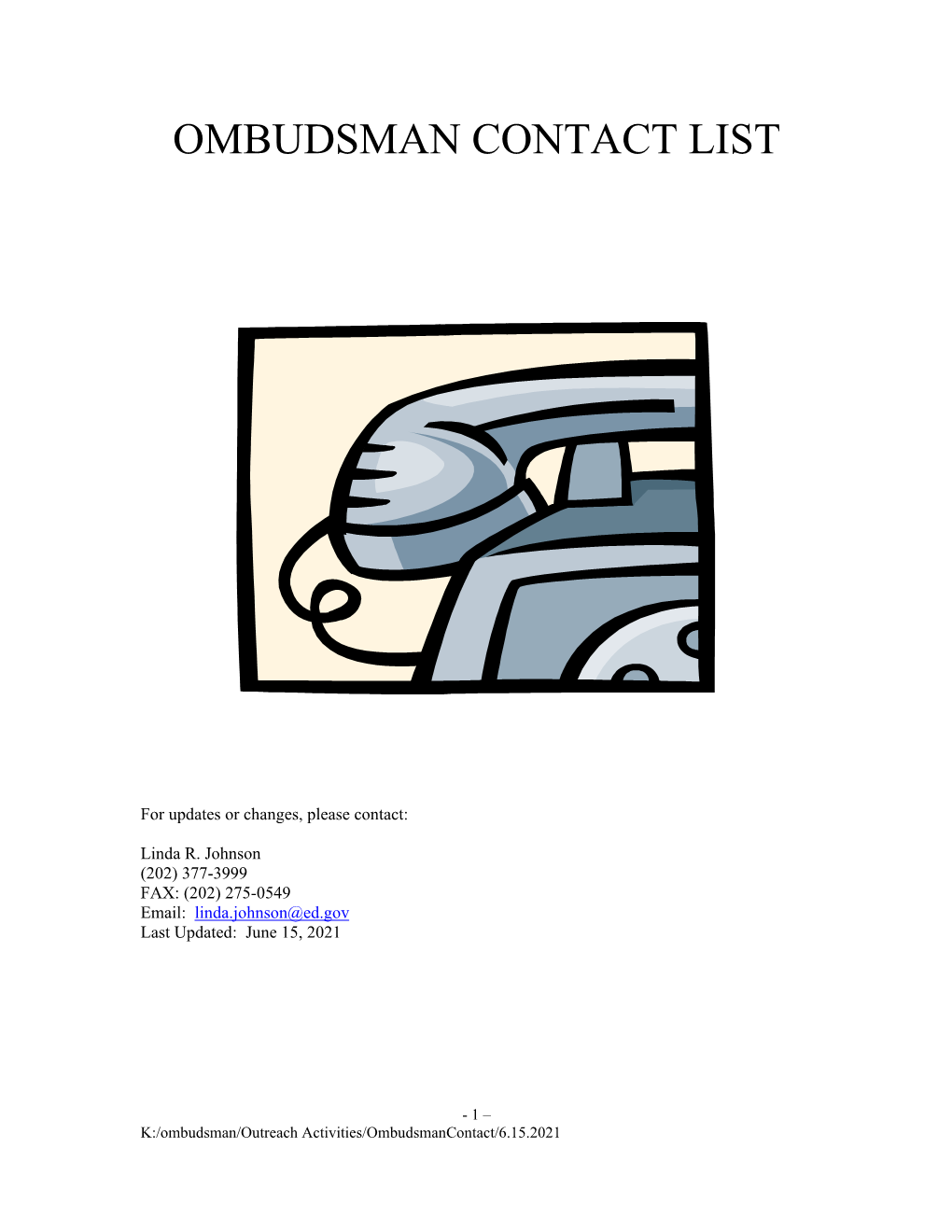 Ombudsman Contact List