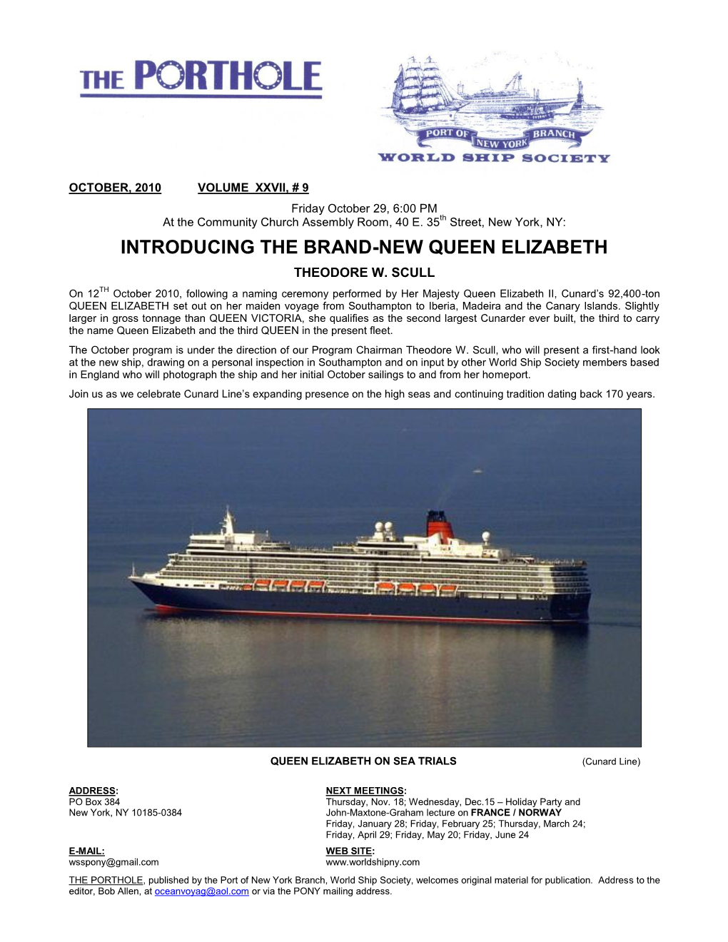 Introducing the Brand-New Queen Elizabeth Theodore W