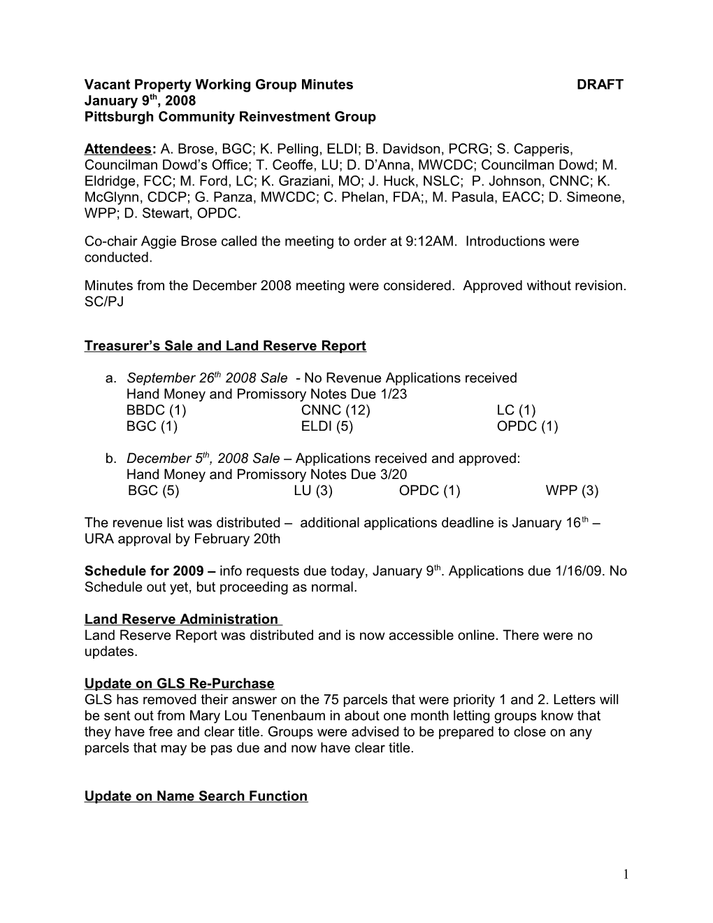 Vacant Property Working Group