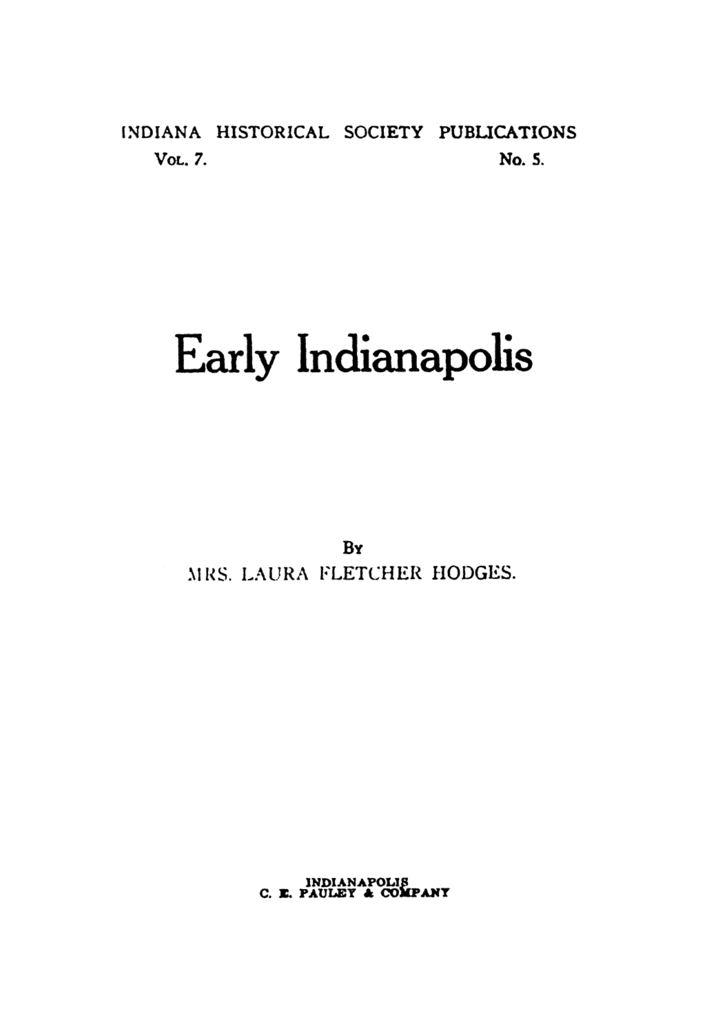 Early Indianapolis
