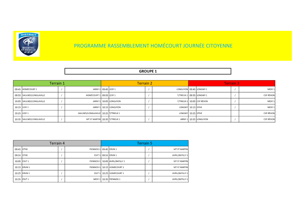 Programme Rassemblement Homécourt Journée Citoyenne