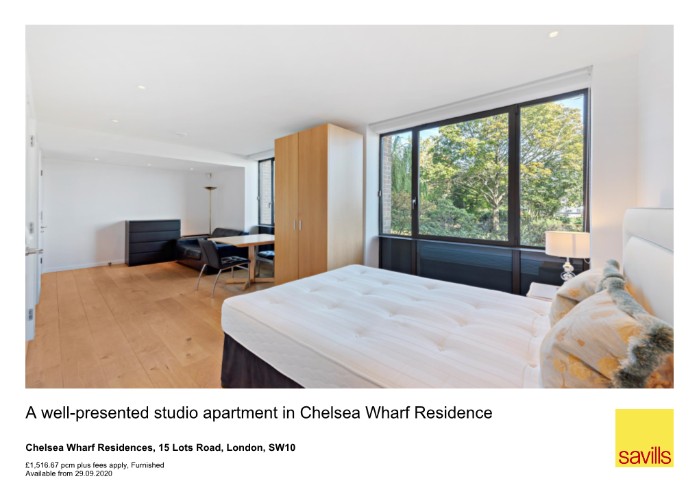 A Well-Presented Studio Apartment in Chelsea Wharf Residence