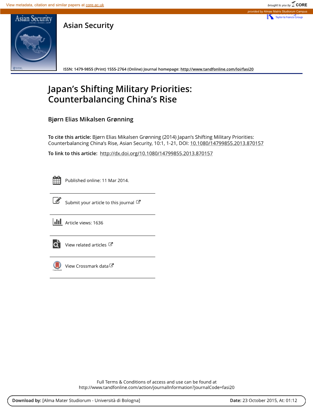 Japan's Shifting Military Priorities