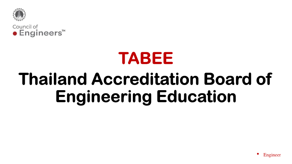 TABEE Thailand Accreditation Board of Engineering Education