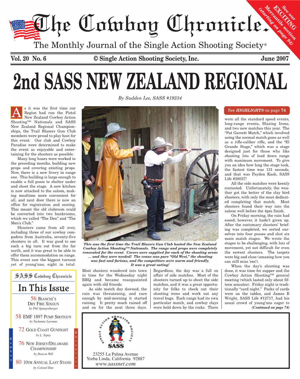 June 2007 2Nd SASS NEW ZEALAND REGIONAL by Sudden Lee, SASS #19234