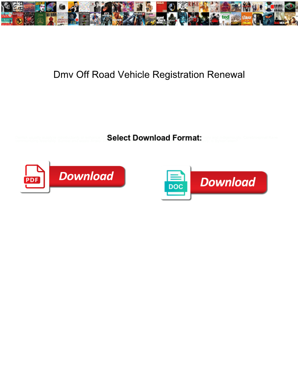Dmv Off Road Vehicle Registration Renewal