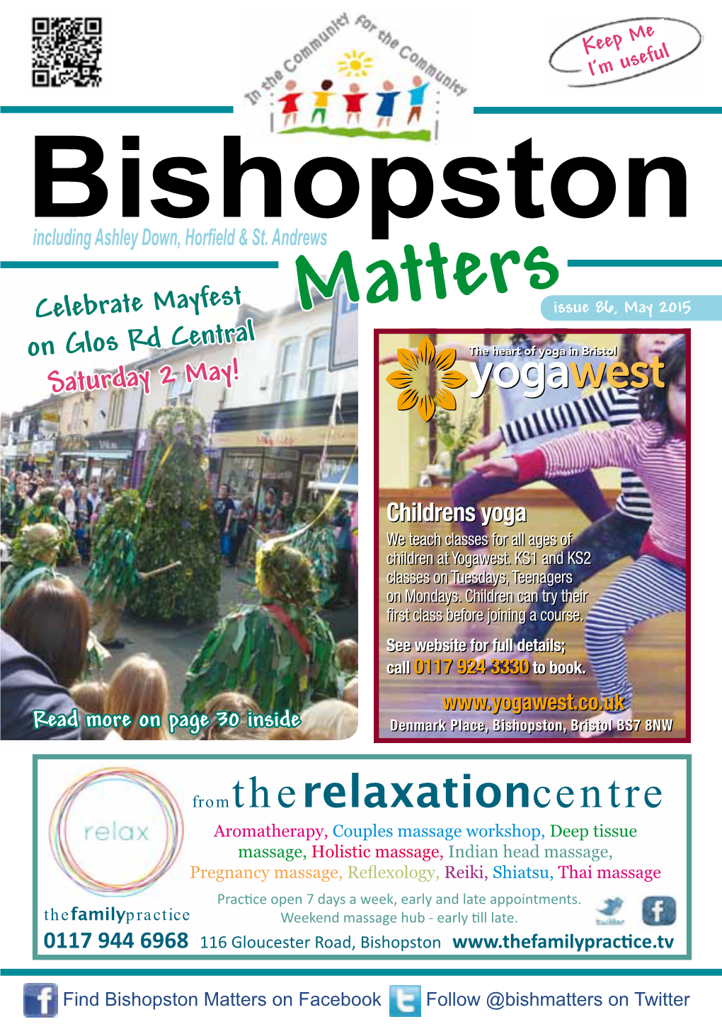 May 2015 on Glos Rd Central the Heart of Yoga in Bristol Saturday 2 May!