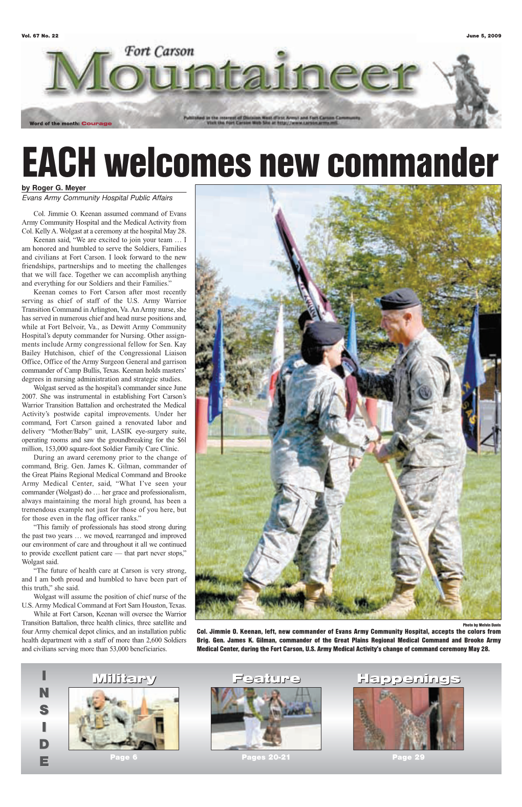 EACH Welcomes New Commander by Roger G