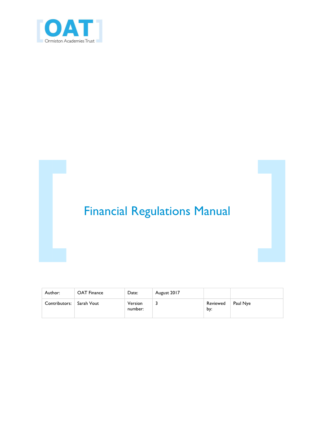 Financial Regulations Manual