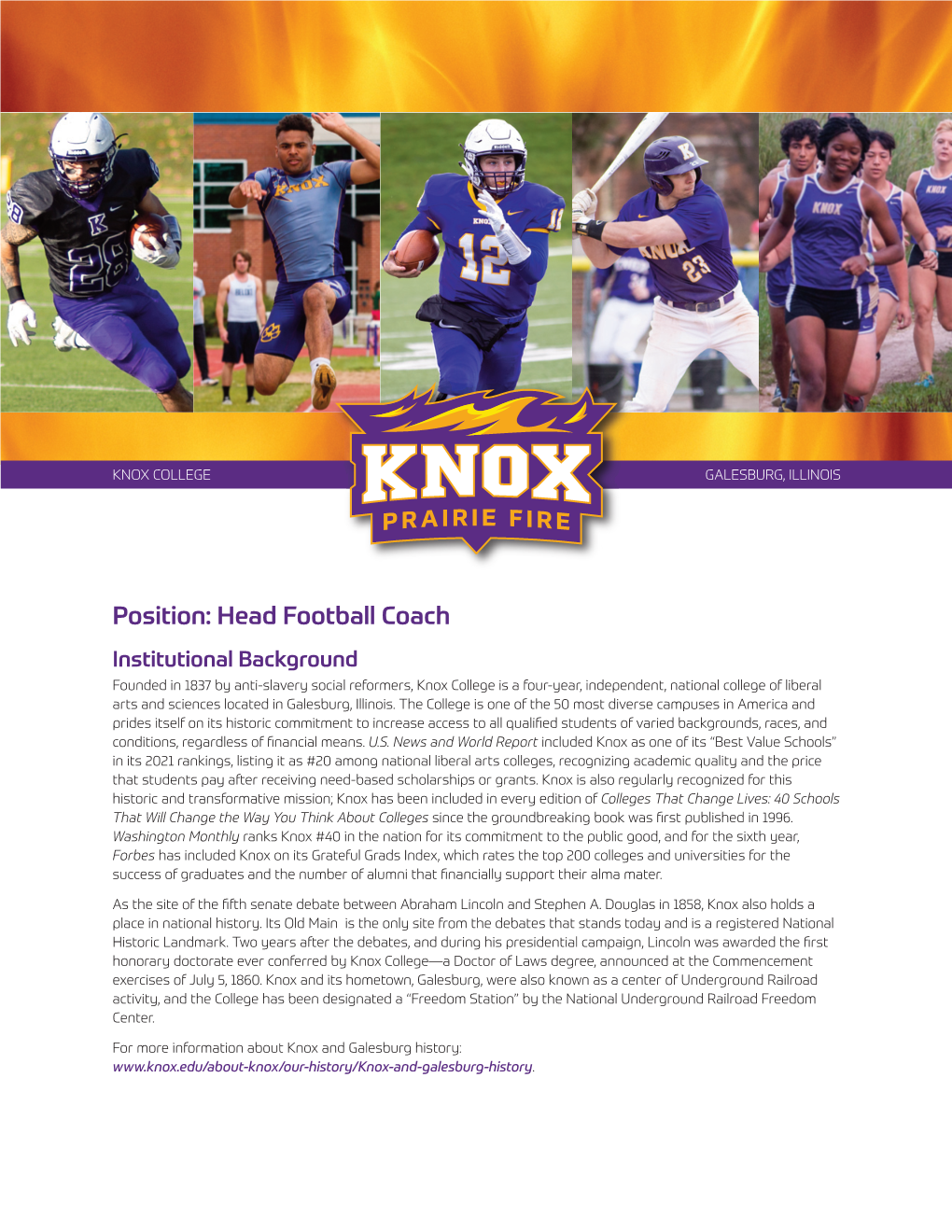 Position: Head Football Coach