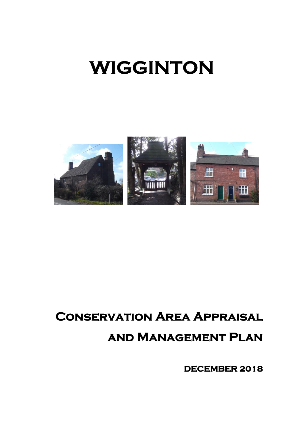 Wigginton Conservation Area Appraisal and Management Plan