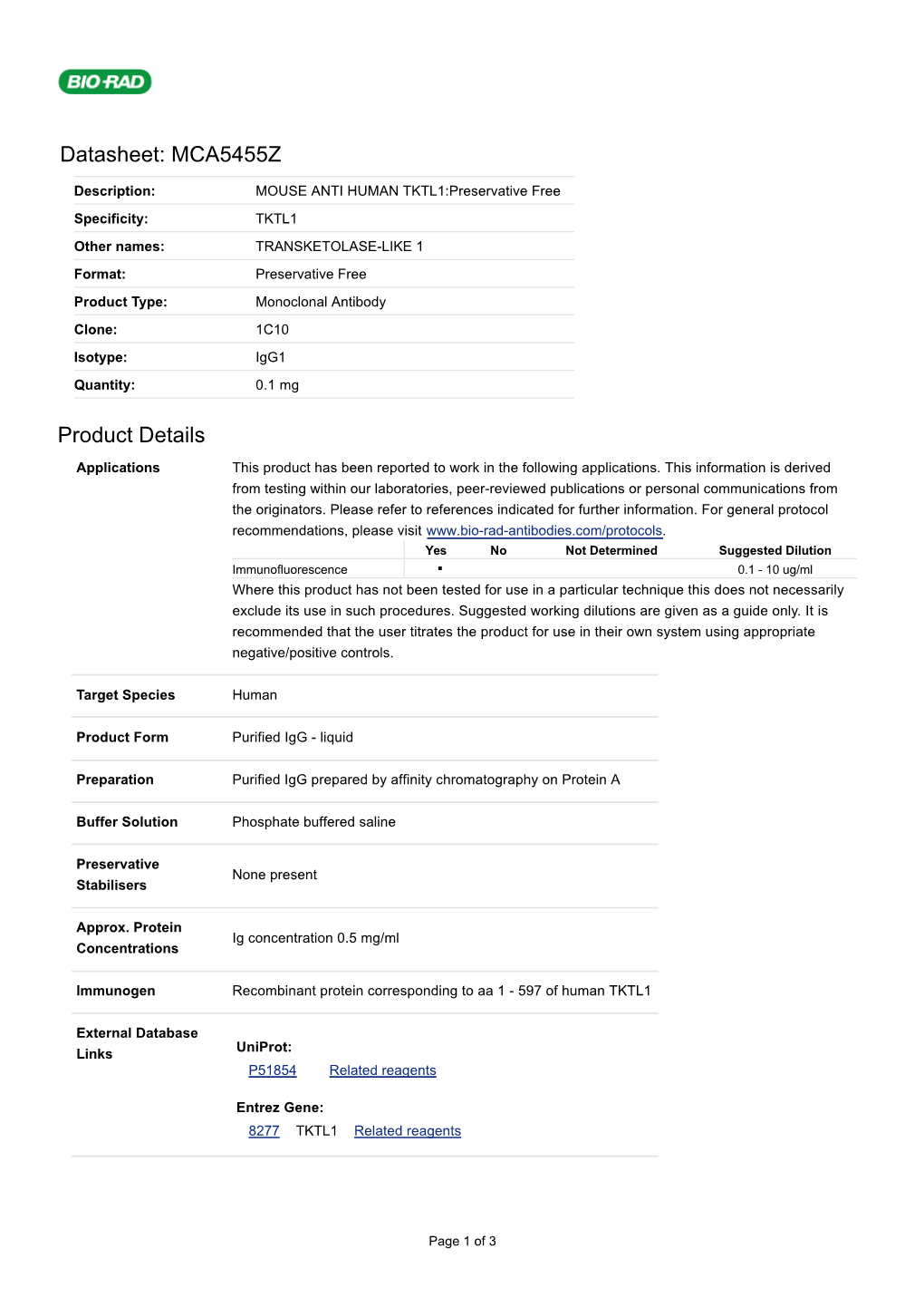 Datasheet: MCA5455Z Product Details