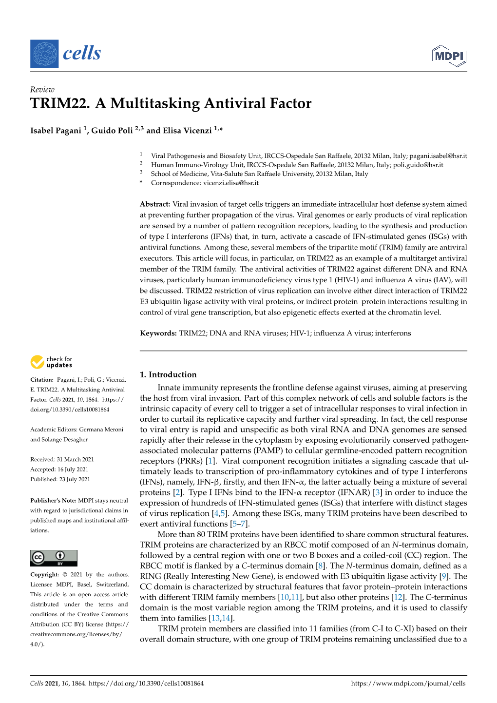 TRIM22. a Multitasking Antiviral Factor