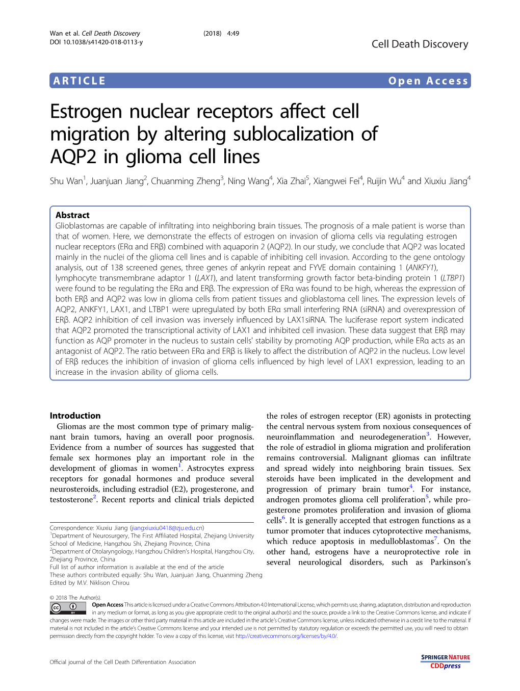 Estrogen Nuclear Receptors Affect Cell Migration by Altering