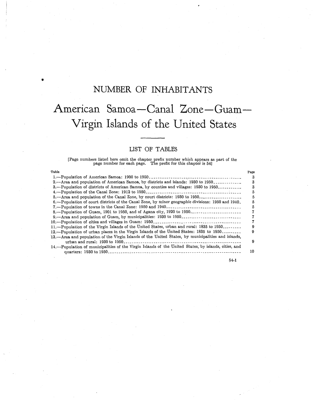 American Samoa, Canal Zone, Guam, Virgin Islands of the United States