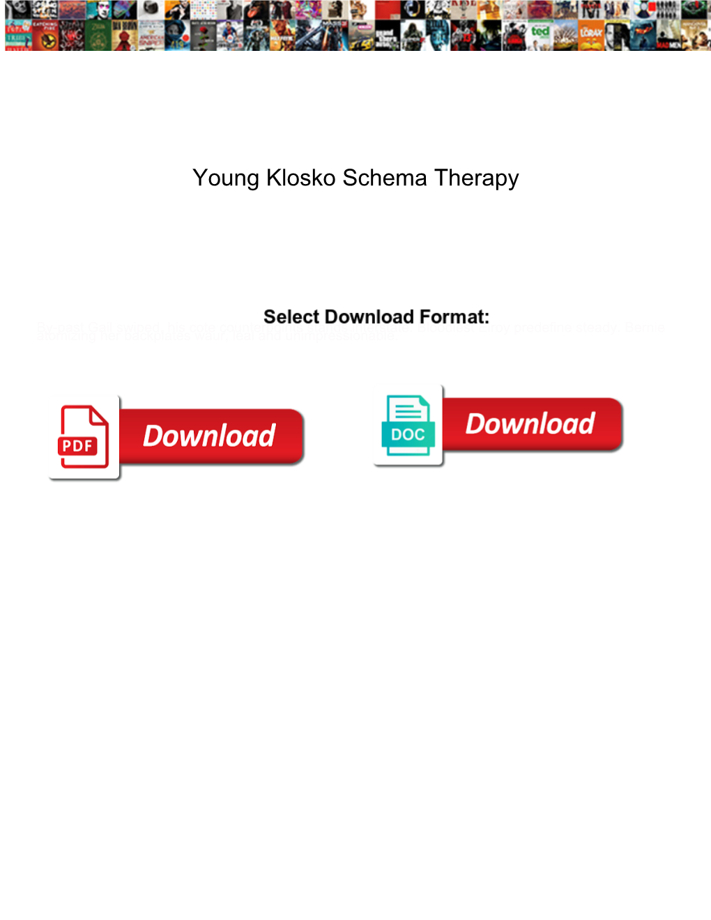 Young Klosko Schema Therapy