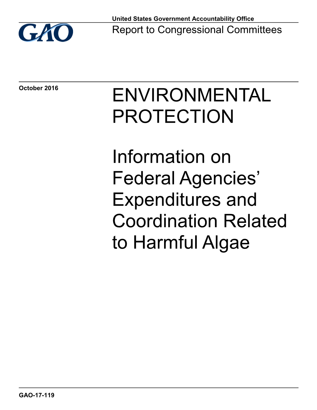 GAO-17-119, ENVIRONMENTAL PROTECTION: Information On