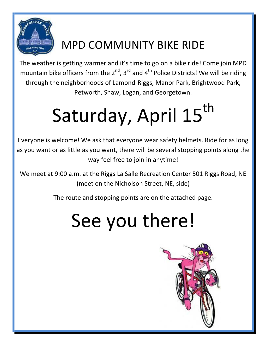 MPD COMMUNITY BIKE RIDE 2017.Pdf