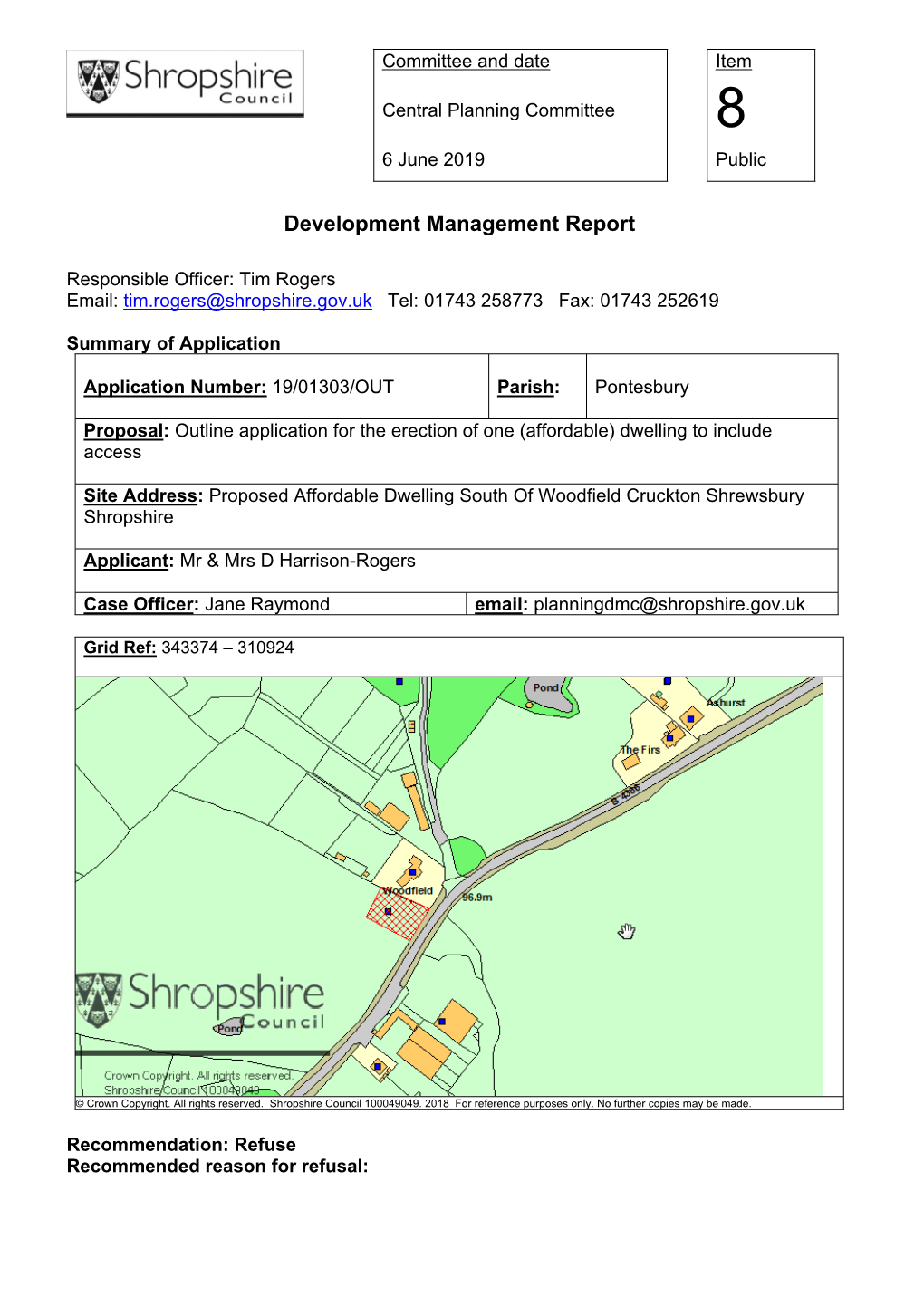 Proposed Affordable Dwelling South of Woodfield, Cruckton, Shrewsbury