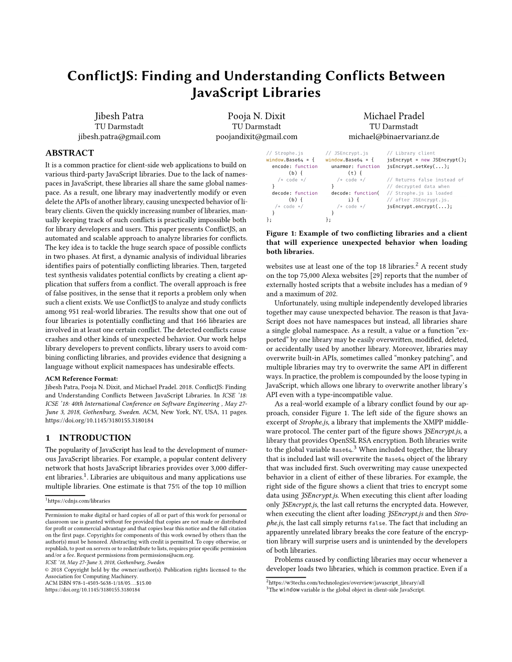 Finding and Understanding Conflicts Between Javascript Libraries