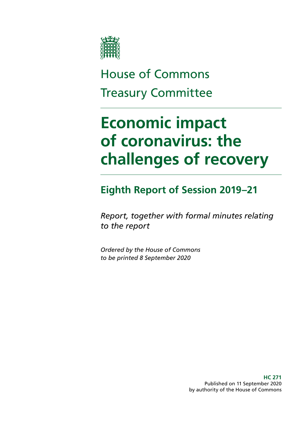 Economic Impact of Coronavirus: the Challenges of Recovery