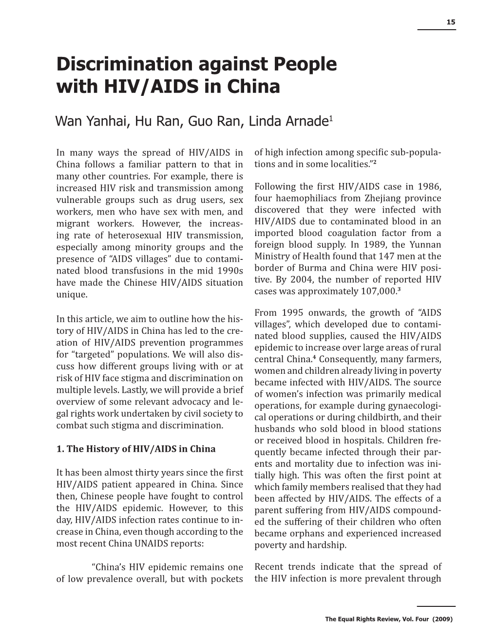 Discrimination Against People with HIV/AIDS in China