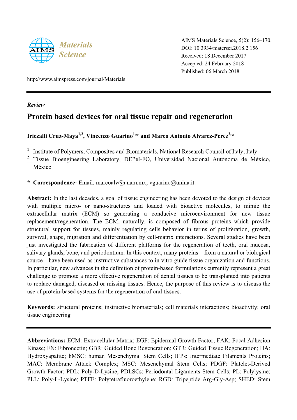 Protein Based Devices for Oral Tissue Repair and Regeneration