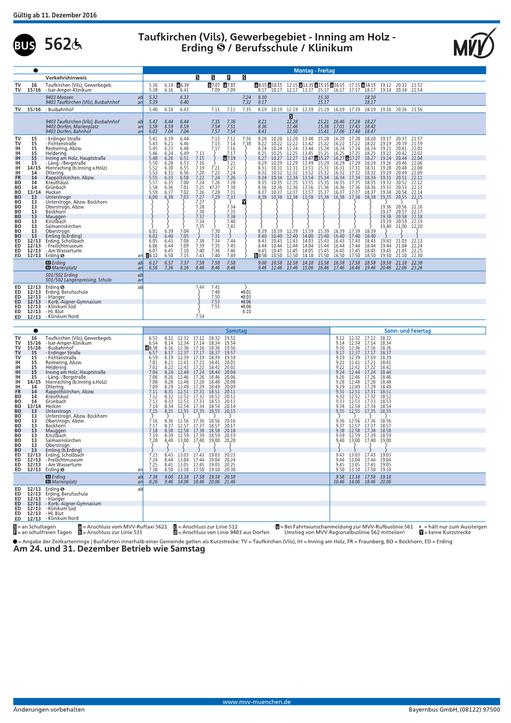 BUS 562 Erding / Berufsschule / Klinikum