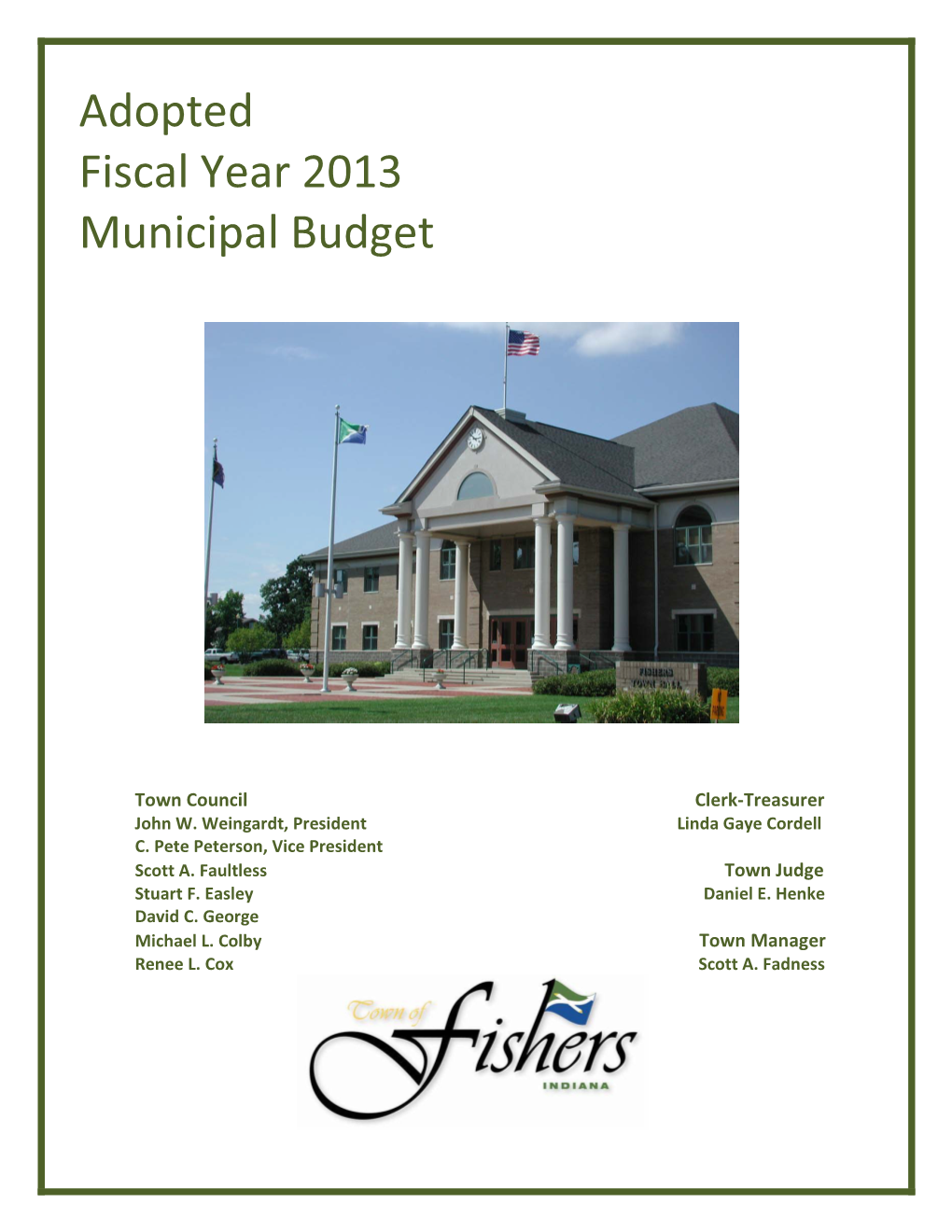 Adopted Fiscal Year 2013 Municipal Budget