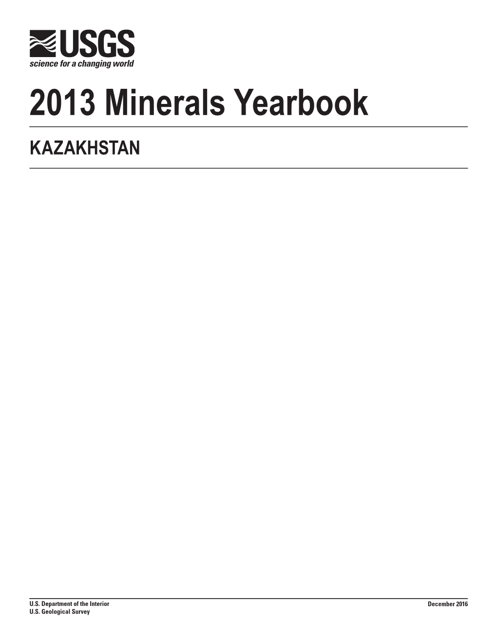 The Mineral Industry of Kazakhstan in 2013