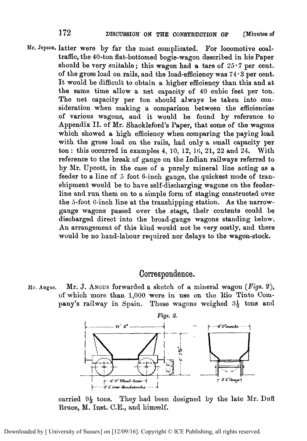 Correspondence. the Construction of Iron And