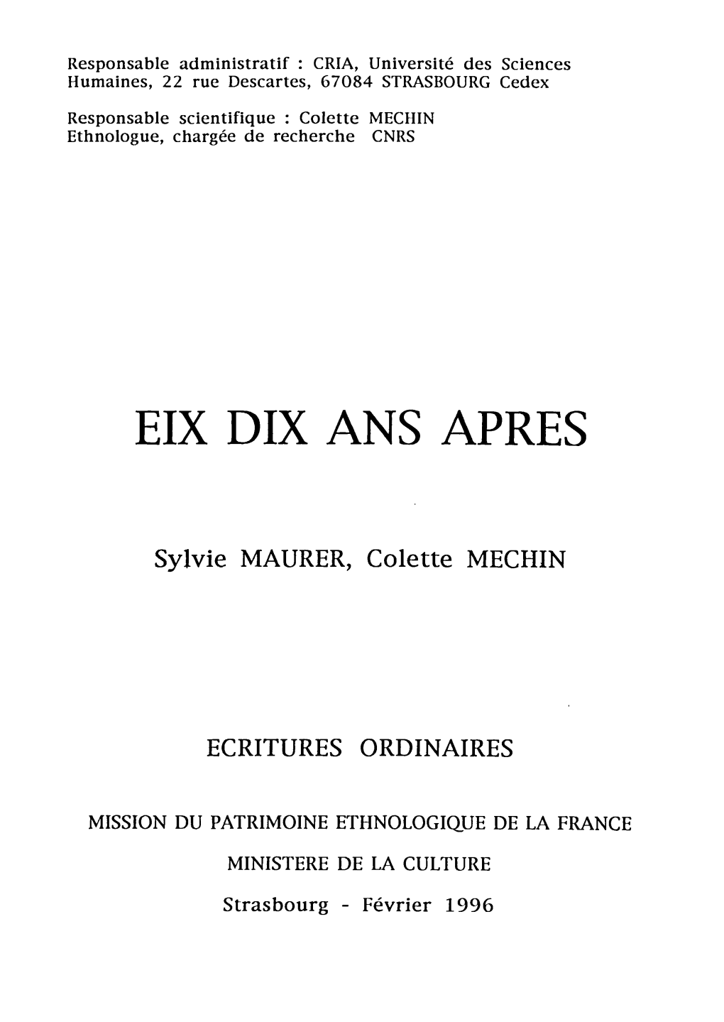 Eix Dix Ans Apres