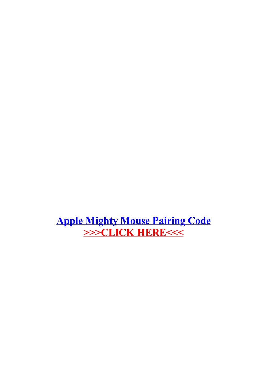 Apple Mighty Mouse Pairing Code