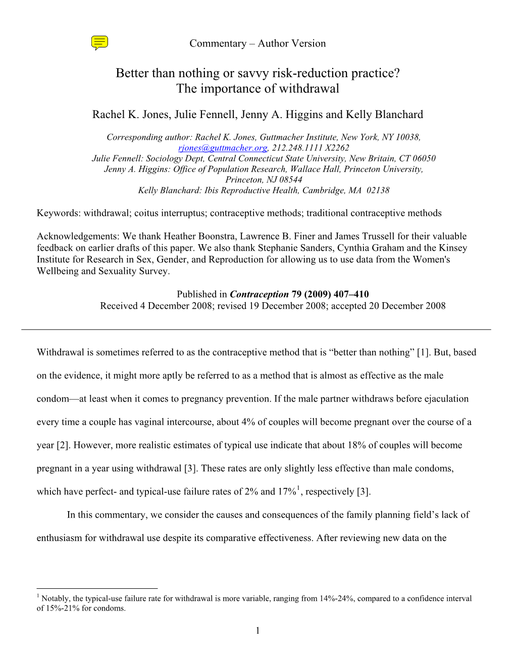 Contraception 79 (2009) 407–410 Received 4 December 2008; Revised 19 December 2008; Accepted 20 December 2008