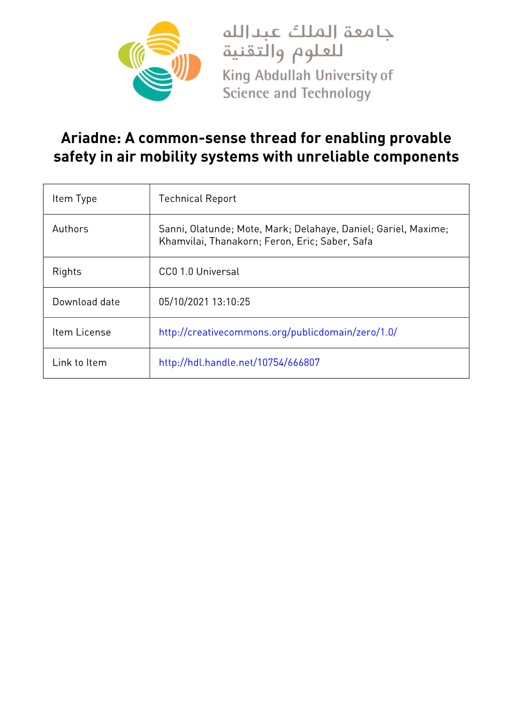 Ariadne: a Common-Sense Thread for Enabling Provable Safety in Air Mobility Systems with Unreliable Components