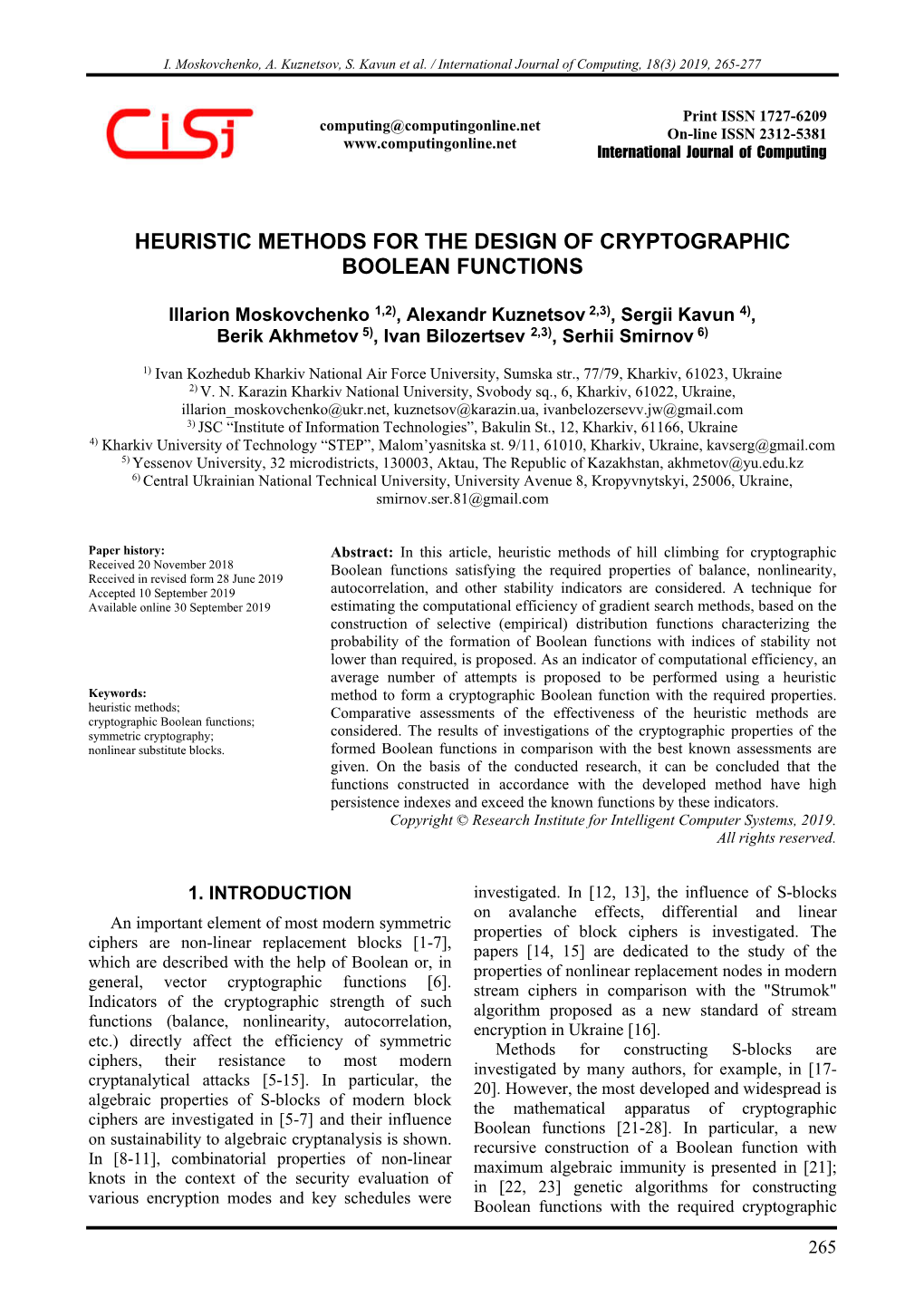 Heuristic Methods for the Design of Cryptographic Boolean Functions